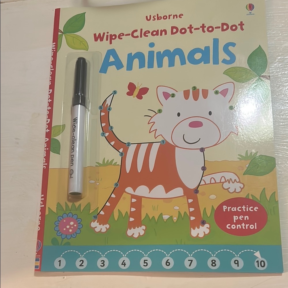 Born Wipe-Clean Dot-to-Dot Animals Book with Black Pen